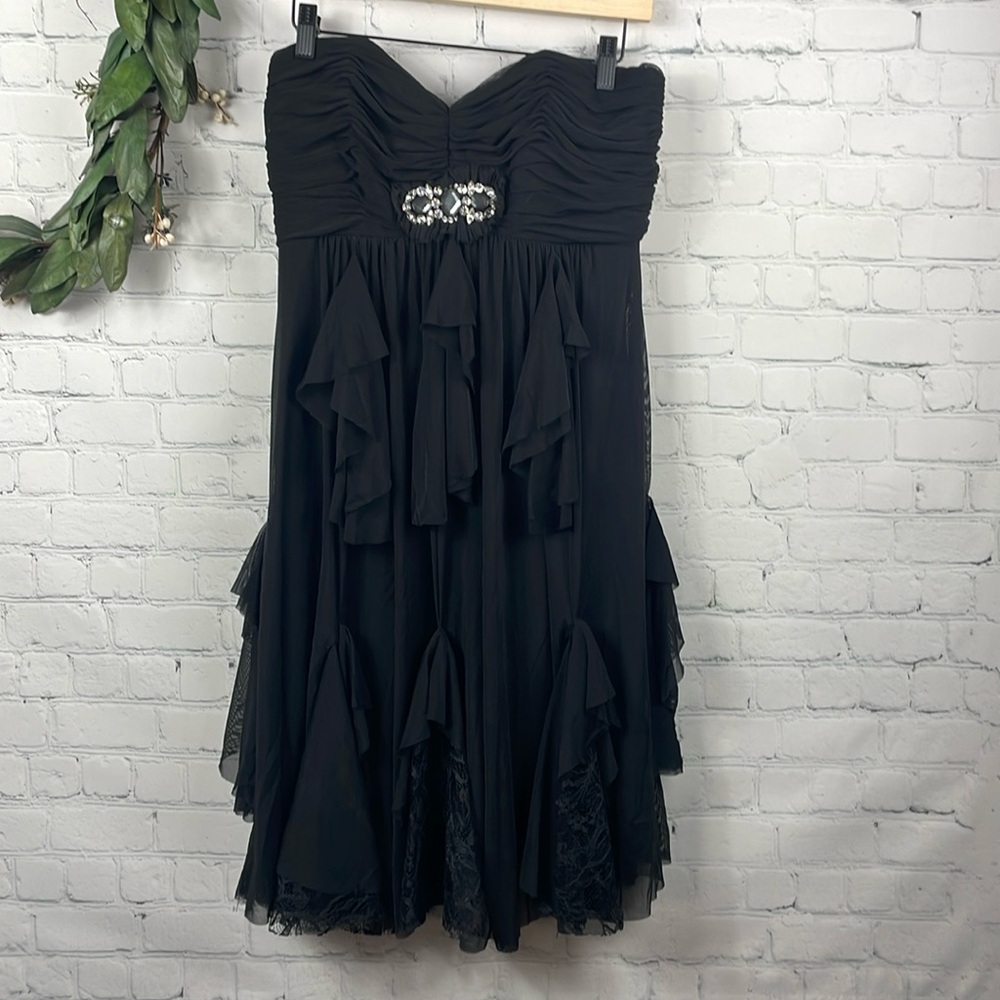 BADGLEY MISHKA Strapless Embellished Cocktail Short Dress size 10